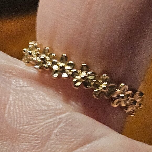 MONICA RICH KOSANN NOW OR NEVER SKULL FLOWER POESY STACKING 18K GOLD RING BAND 6 - Picture 3 of 7